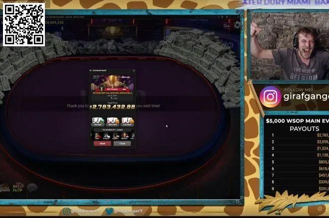 【ACR扑克】简讯 | 中国选手Li Yagen在史上最大WSOP线上主赛获得亚军，奖金近1500万