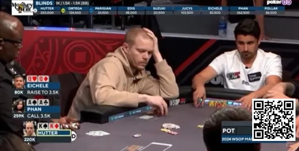 【ACR扑克】话题 | WSOP主赛事，两位选手在翻牌前先后弃掉KK和QQ